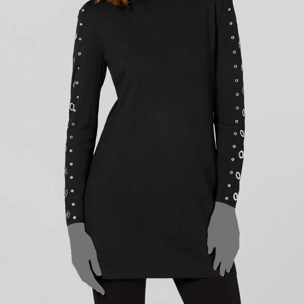 INC International Concepts Black Dress with Eyelet Sleeves